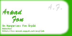 arpad fon business card